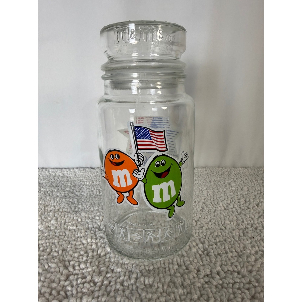 1984 Los Angeles Olympics M M Jar Glass Candy Container Collectible